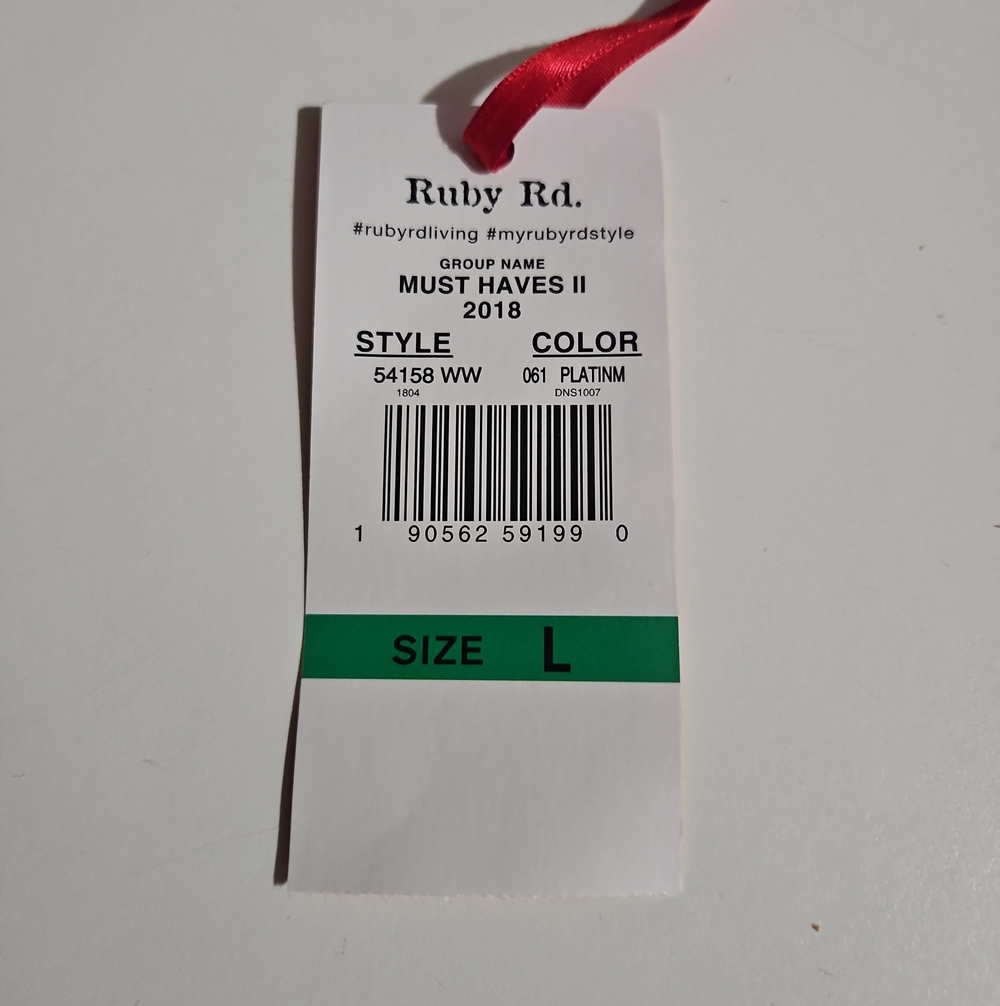 Ruby Rd. Platinm Sparkle Ribbed Layered Tunic Top - Picture 13 of 13